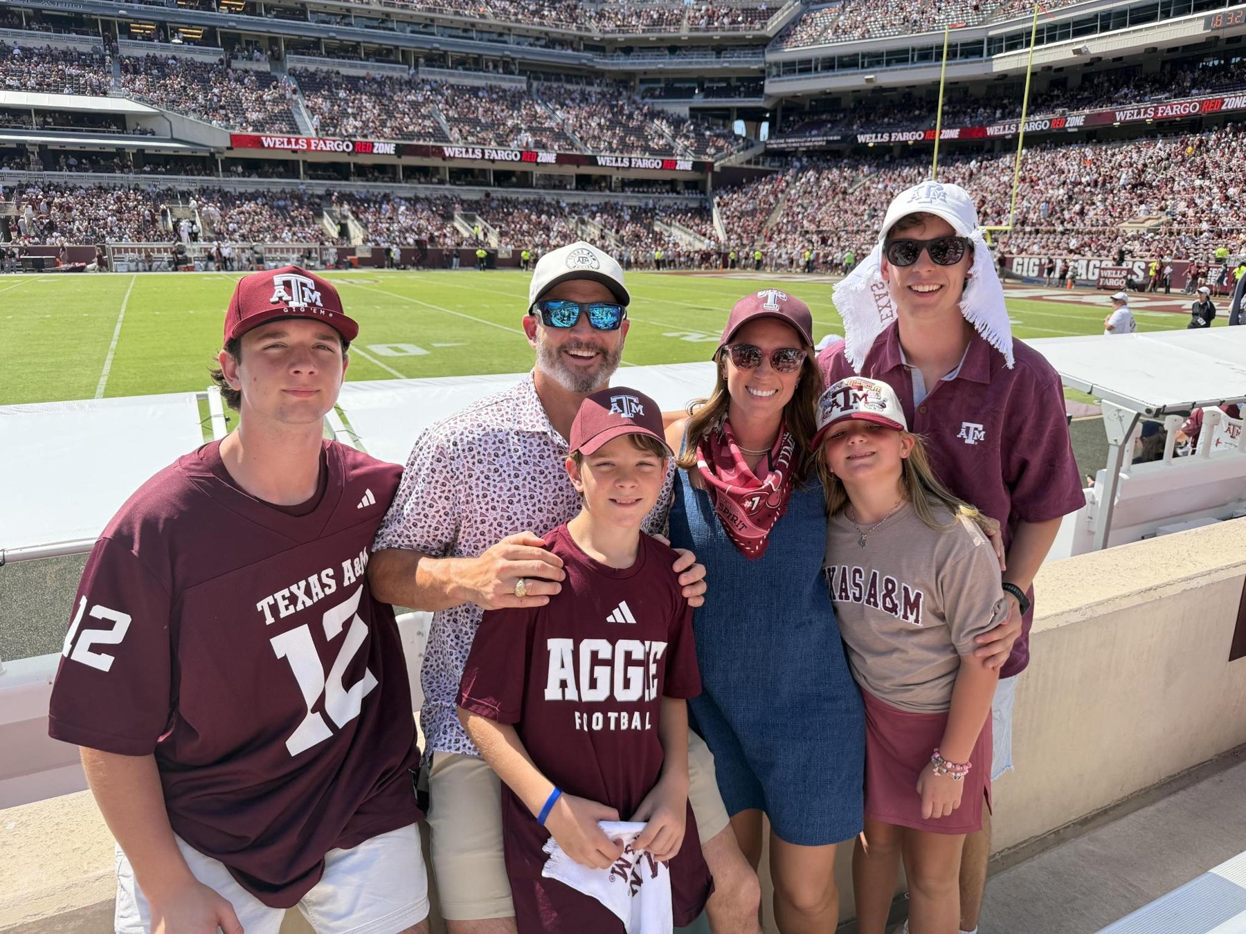 The Lynch family at a Texas A&M game